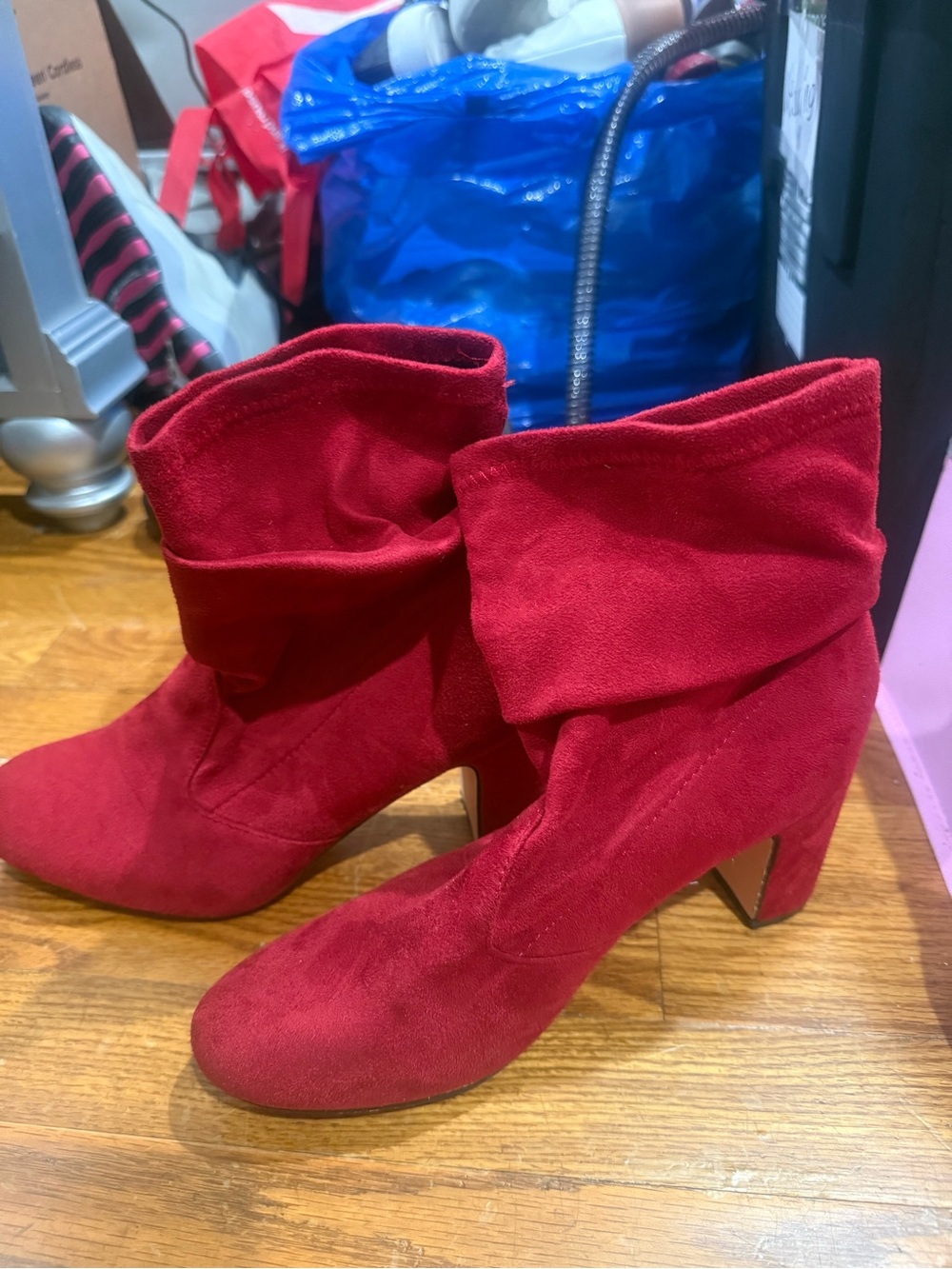 Red booties size 8.5